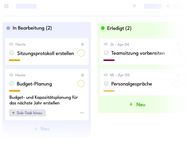 Kanban-Board mit Allegra Task