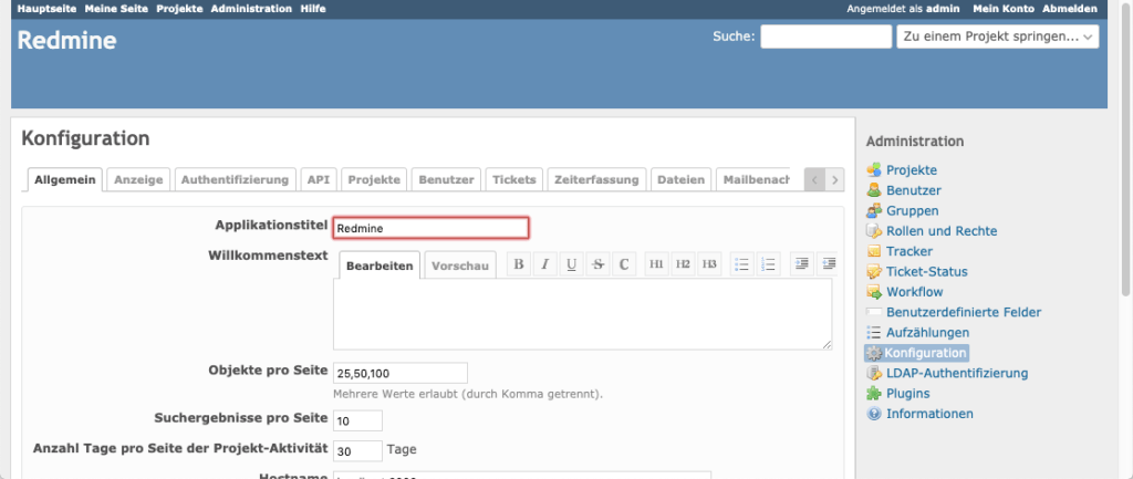 Redmine Projektmanagement