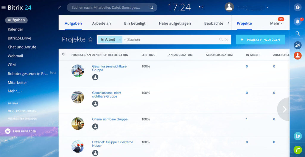 Bitrix24 Projektmanagement-Software Test
