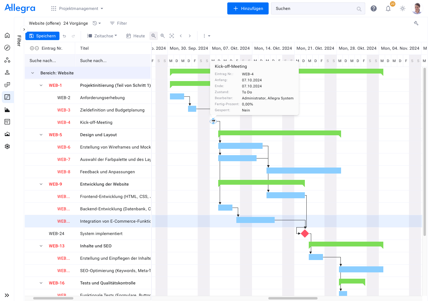Creating a sequence plan