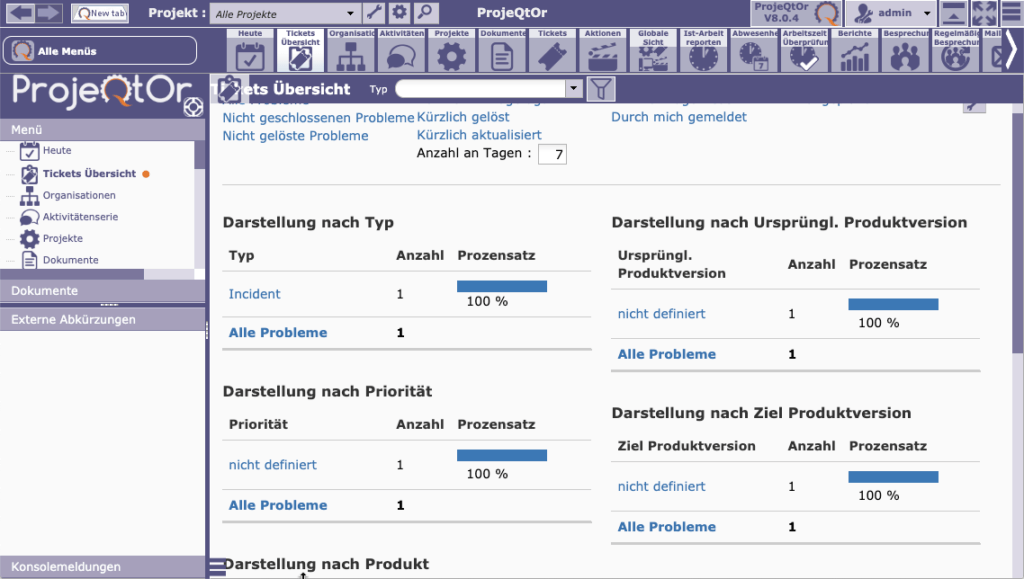 Project management software for free: Projeqtor