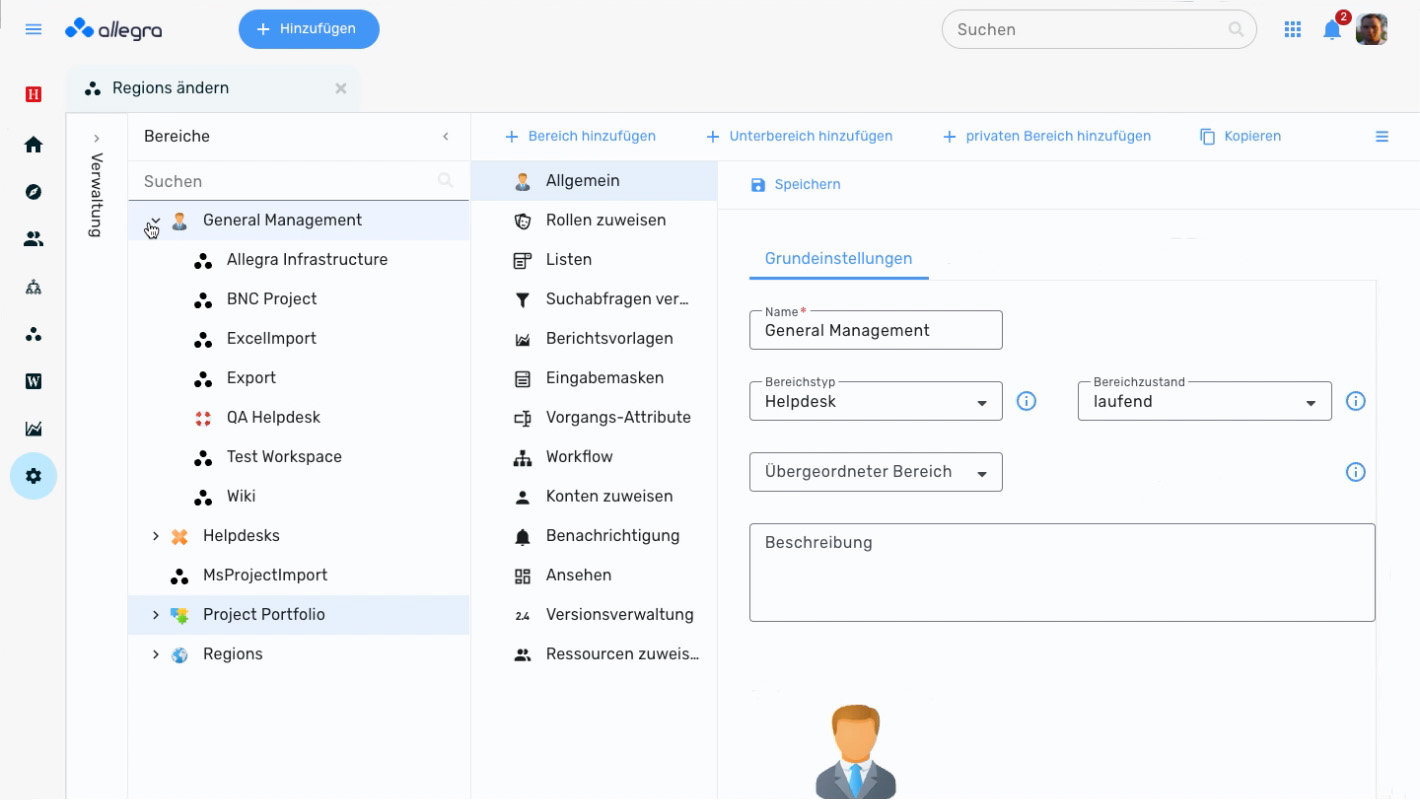 Project portfolio hierarchy