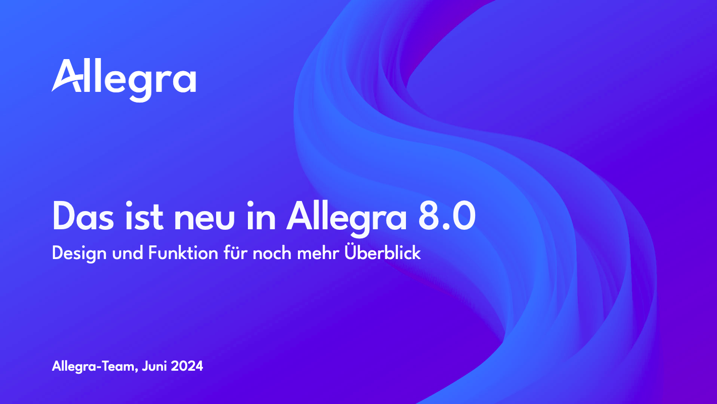Video: Neu in Allegra Version 8.0